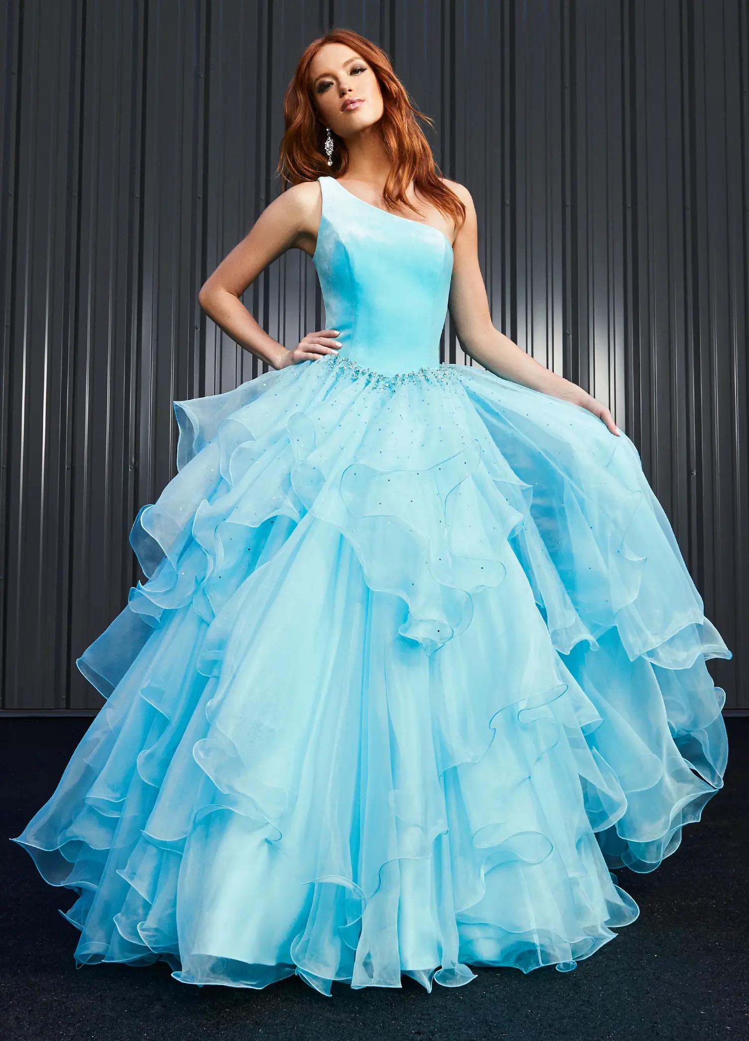 Luxury Rhinestone Beaded Organza Quinceanera Ball Gown - Lunss
