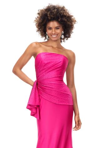 11295 Strapless Wrap Jersey Gown