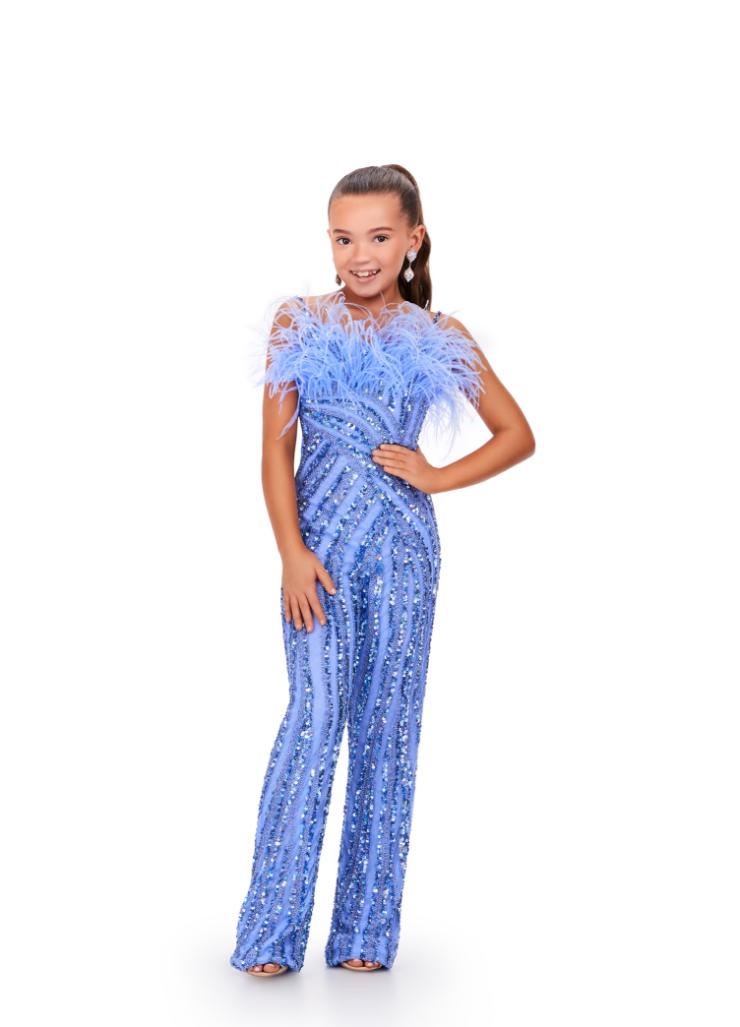 8235 Fully Beaded Jumpsuit with Feathers $0 default picture