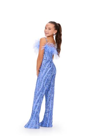 8235 Fully Beaded Jumpsuit with Feathers