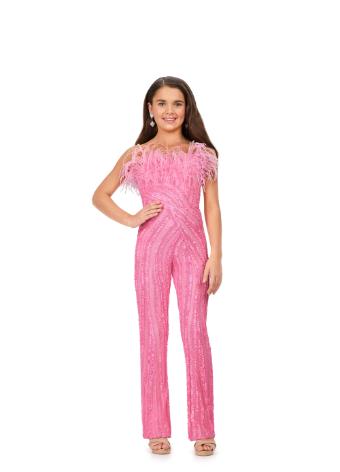 8235 Fully Beaded Jumpsuit with Feathers