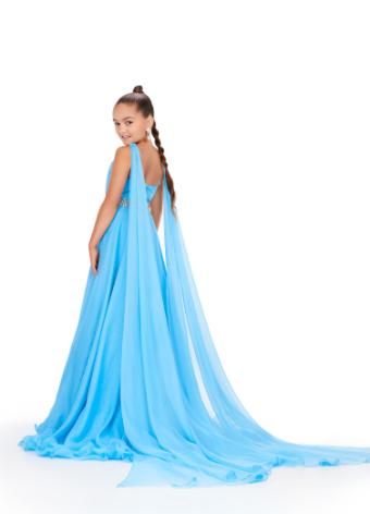 8243 Kids Chiffon Gown with Flyaway Capes